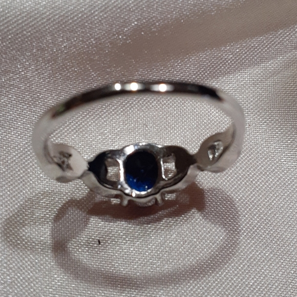 Inlaid Sapphire Zircon Size 11 Ring - Picture 5 of 9